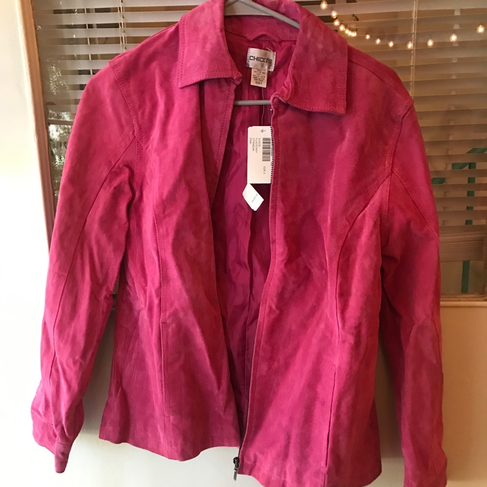 Chicos Pink Suede Jacket